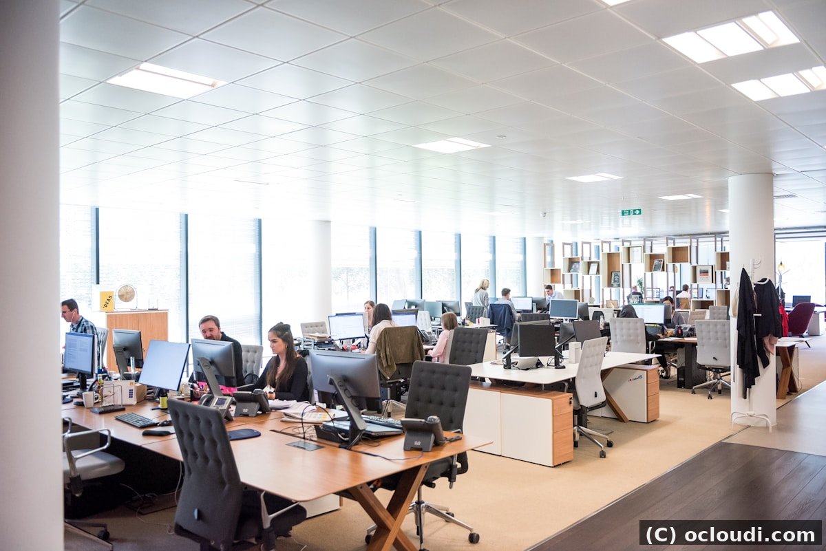 Ocloudi hosting support team working at desks